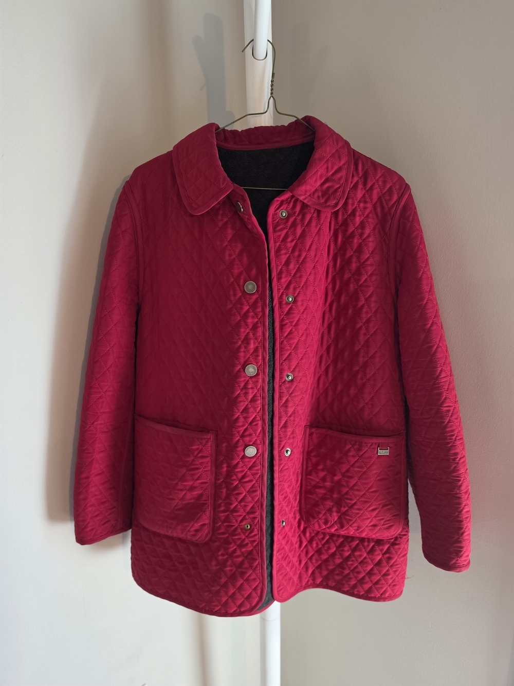 London Fog Quilted Red Button-Front Jacket S/M - Picture 1 of 8